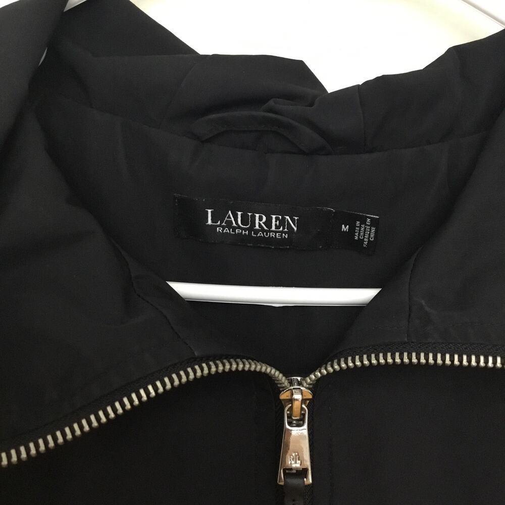 Ralph Lauren blk label hooded black cinch waist pockets light lined jacket M - Picture 4 of 9